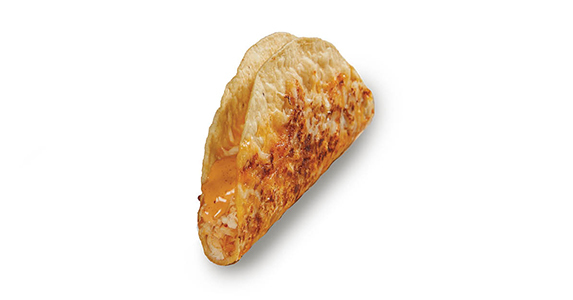 A hard taco shell filled with cheese. Presumably there's chicken in there too, but it isn't pictured.