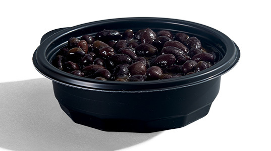 A small bowl of black beans.