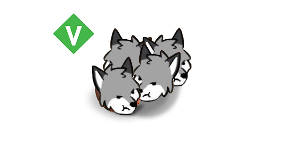 A group of four chibi folf heads looking in separate directions and frowning.